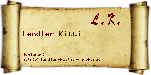 Lendler Kitti névjegykártya